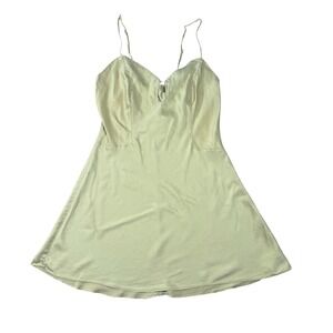 Victoria Secret Gold Silk Tank Dress Vintage Slip Mini M Gold 90s Y2K yellow